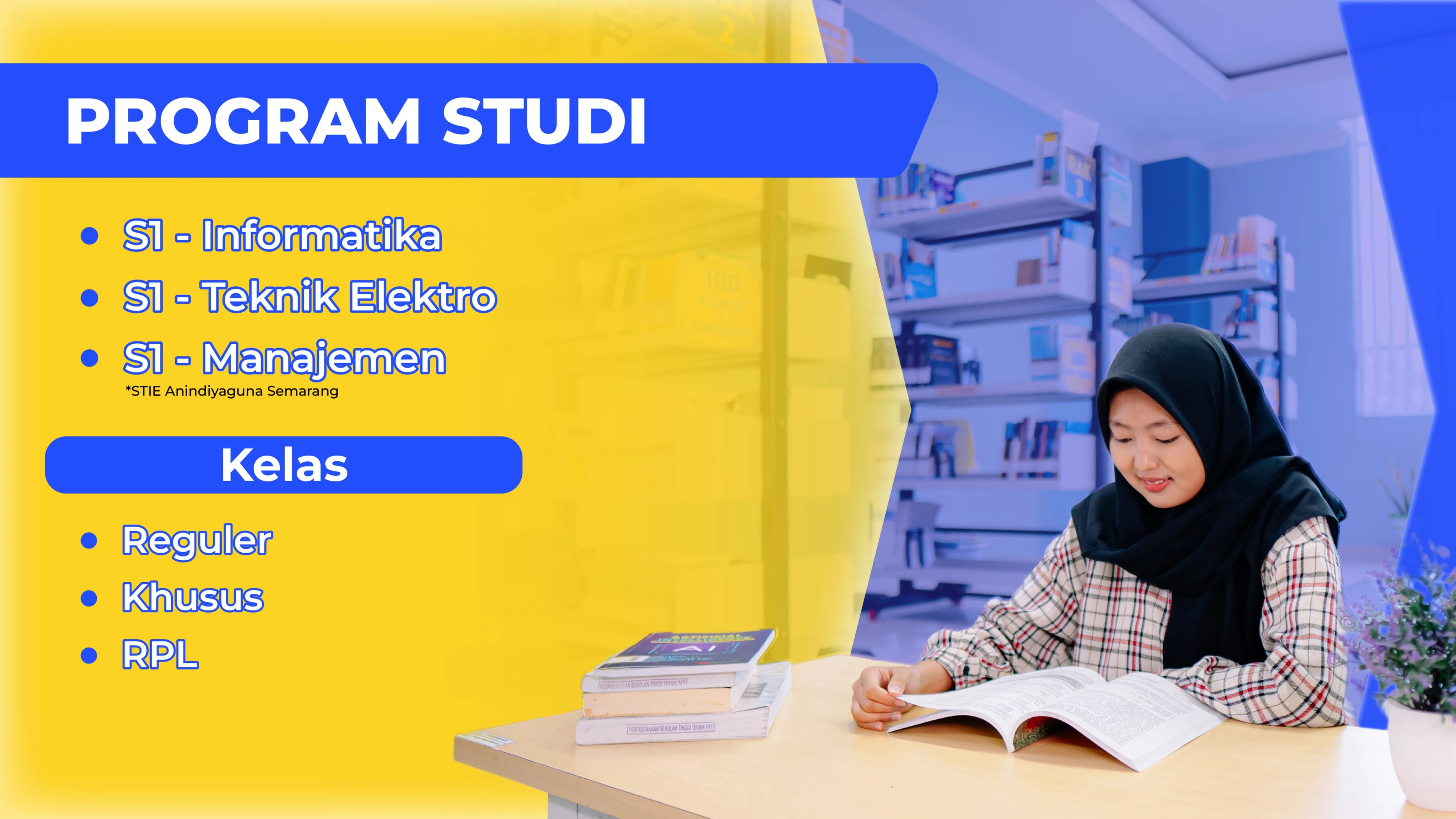 Poster program studi dan pilihan kelas PMB STT Pati